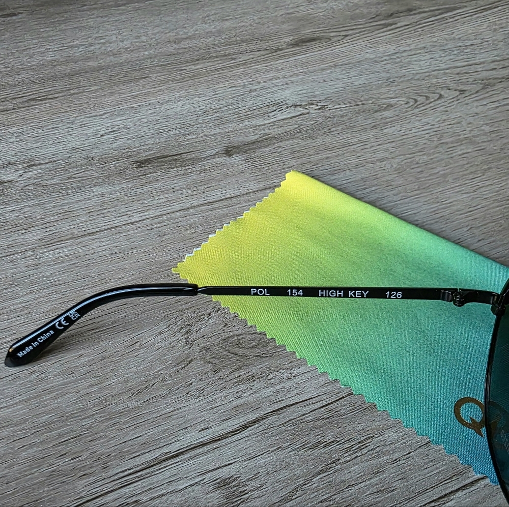 NWT QUAY Australia “High Key” Polarized Aviator Sunglasses – Black – 64□14-145 - Picture 10 of 16